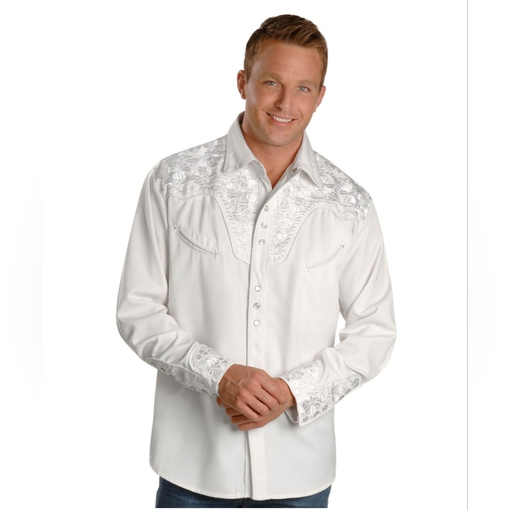 EMBROIDERED GUNFIGHTER LONG SLEEVE PEARL SNAP WESTERN SHIRT